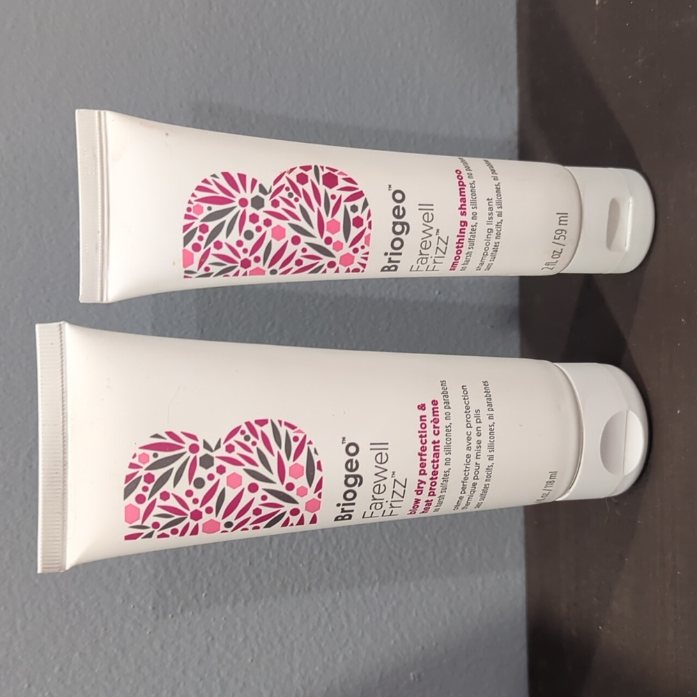 Two Briogeo Blow Dry Heat Protectant Creme & Shampoo